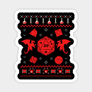 Dungeons and Dragons Ugly Sweater Magnet