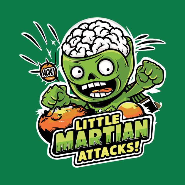 Little Martian Attacks by Bear Tees