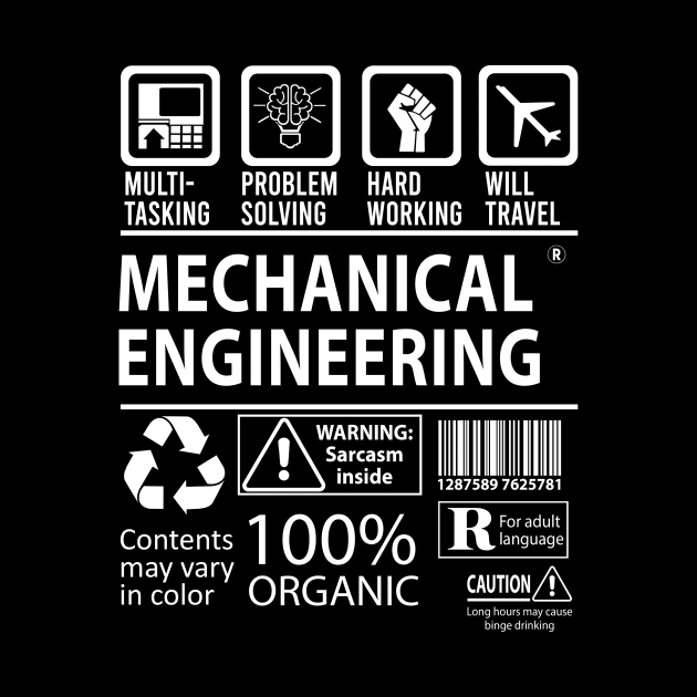 Mechanical Engineering T Shirt - MultiTasking Certified Job Gift Item Tee by Aquastal