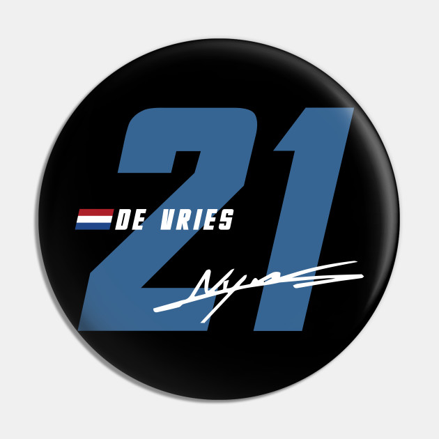 2025特集 - Number Signature 21 Vries de Nyck De TeePublic | Pin - Vries F1