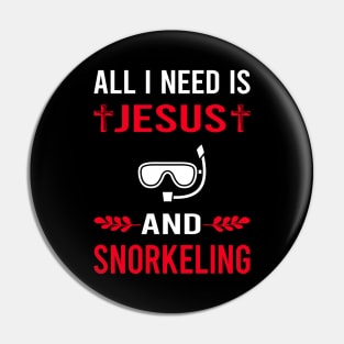 I Need Jesus And Snorkeling Snorkelling Snorkel Snorkeler Pin