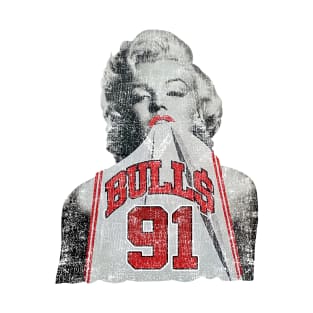 Retro - Marilyn Monroe Chicago Dennis Rodman white T-Shirt