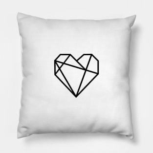 Black Geometric Simple Heart On Chest Pillow