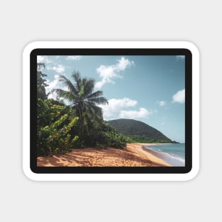 Tropical Island Beach With Palm Trees Magnet