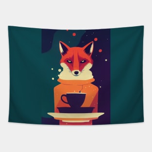 Fox serving coffee Tapestry