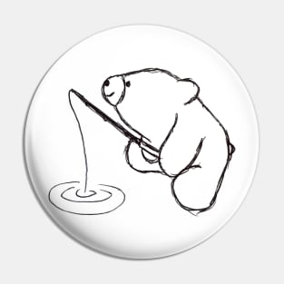 Smiley Bear Fishing Pin