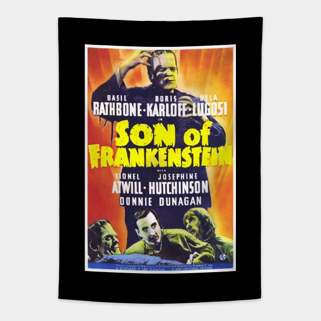 Son Of Frankenstein Movie Poster Tapestry by Noir-N-More