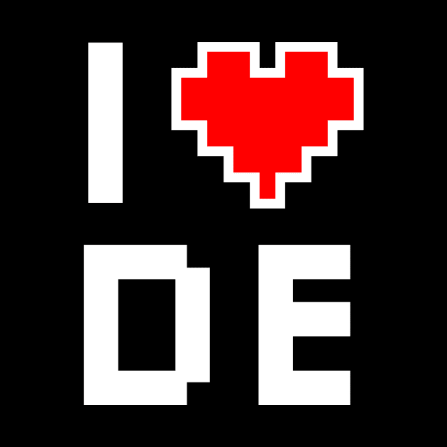 I Love DE - Pixel heart for Delaware gamer by aaronsartroom