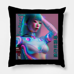 Cyborg Girl - Time Is An Illusion Pillow