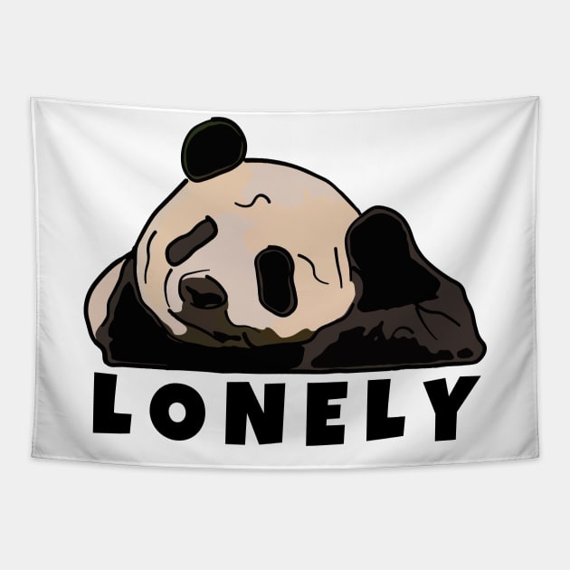 Lonely Sad Panda Tapestry by ardp13