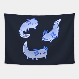 Cute blue axolotls drawing Tapestry