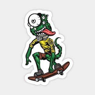 Green Monster Skateboard Magnet