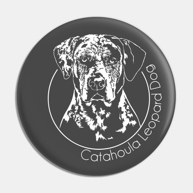 Catahoula Leopard Dog Portrait Pin by wilsigns