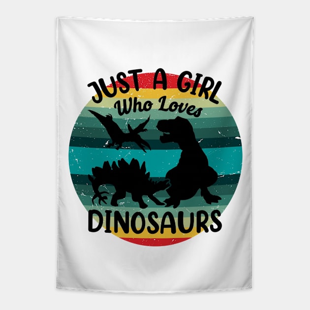 Just a girl who loves Dinosaurs 8 h Tapestry by Disentangled