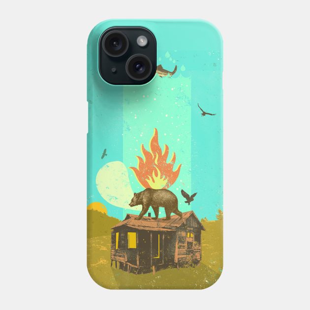 BEAR FIRE Phone Case by Showdeer