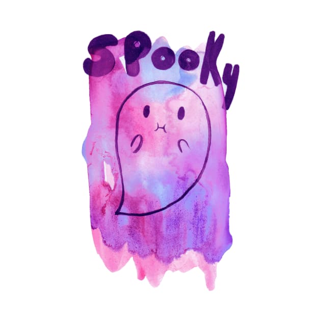 Spooky Purple Watercolor Ghost by saradaboru