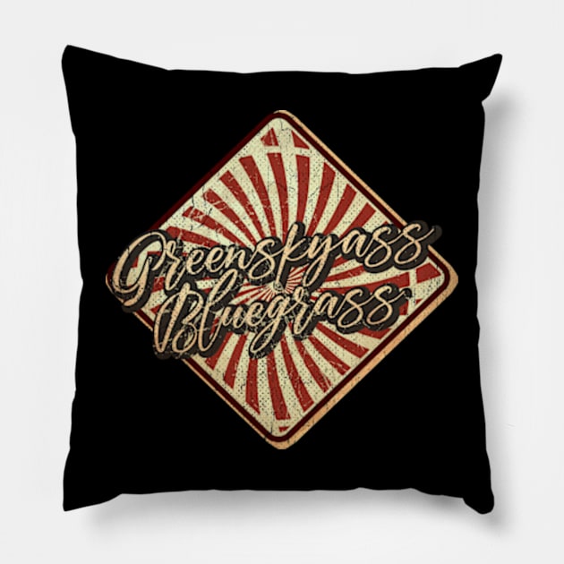 greensky bluegrass vintage design on top Pillow by agusantypo