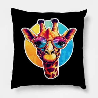 Giraffe Wearing Sunglasses Pillow