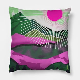 Pink Landscape Pillow