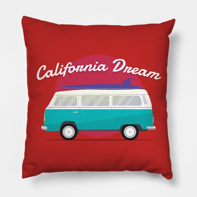 California dream Pillow by madeinchorley