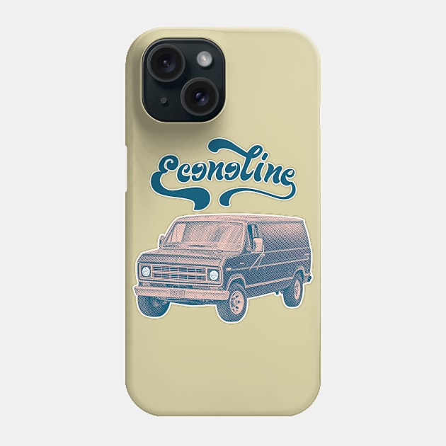 Vintage Custom Econoline Van / Faded Thrift Style Retro Design Phone Case by DankFutura