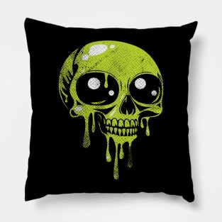 Slimy Slime Skull in Distress Pillow