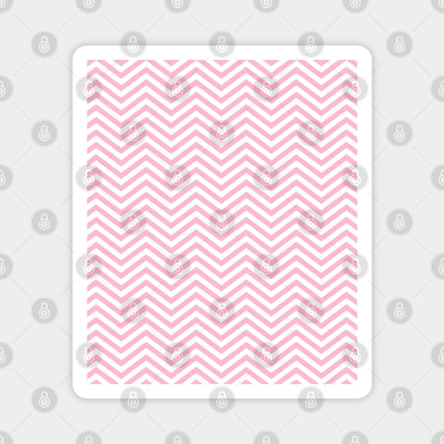 Simple Pink and White Chevron Pattern Magnet by squeakyricardo