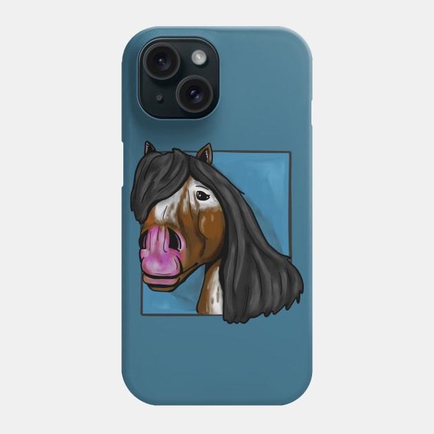 Horse head drawing Phone Case by Antiope