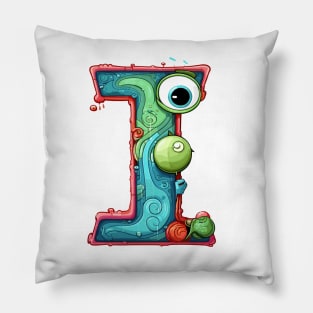 letter I cartoon art v1 Pillow