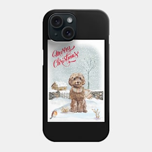 Cute Cockapoo Merry Christmas Santa Dog Phone Case