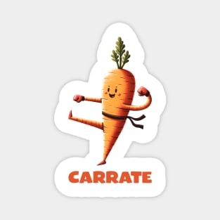 Carrot karate Funny Quote Hilarious Animal Food Pun Sayings Humor Gift Magnet