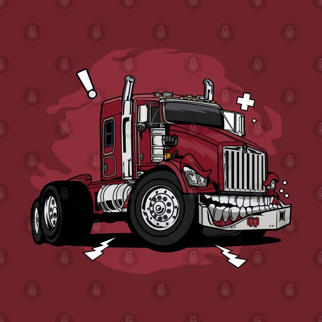 Monster red truck by beanbeardy