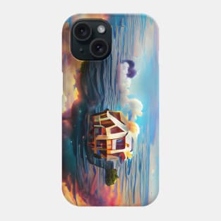 A House Floating on Ocean Art Phone Case