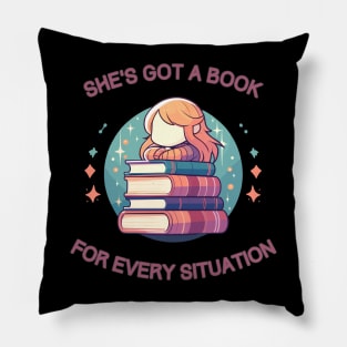 Kawaii Shes got a book for every situation Pillow