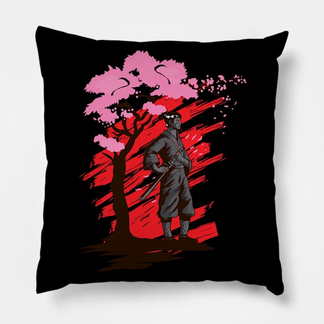 Samurai Sakura Pillow by Design Seventytwo