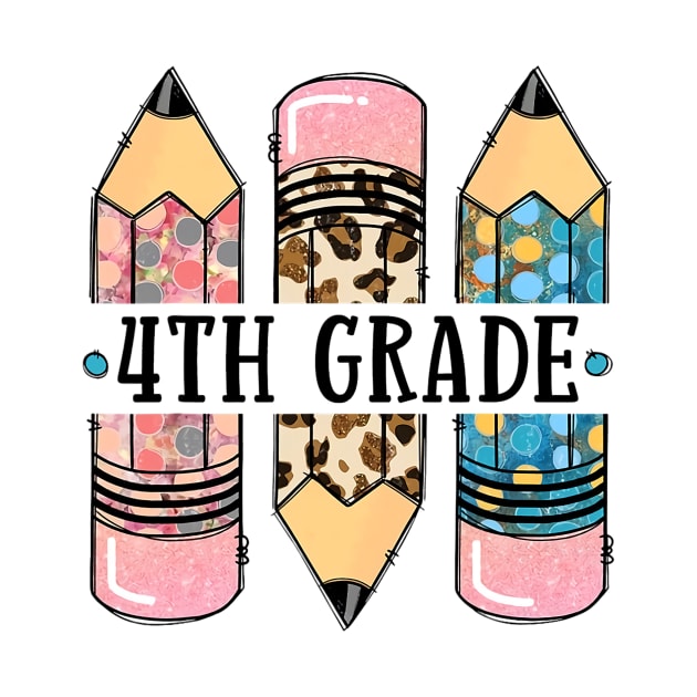 4th Grade Leopard Pencil Back To School Teachers Students by torifd1rosie