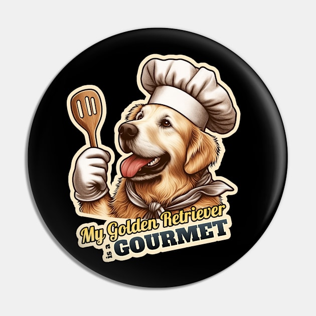 Chef Golden Retriever Pin by k9-tee