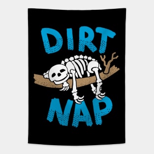 Funny Sloth Skeleton Taking a Nap Cute and Spooky Tapestry