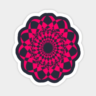 Spiritual  pink colour flower geometry mandala design Magnet