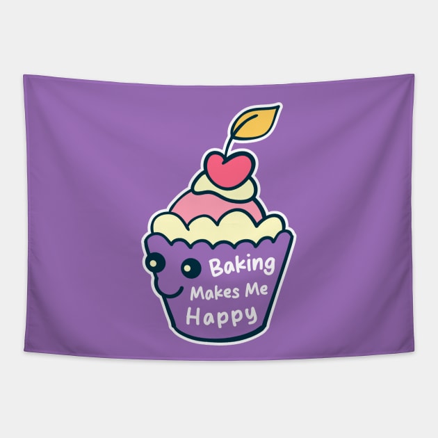 Baking Makes Me Happy Tapestry by VanArt