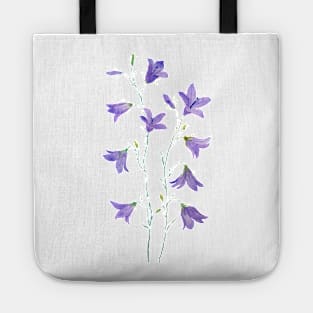 purple harebell wildflower watercolor Tote