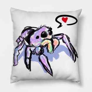 Pastel Jumping Spider Love Pillow