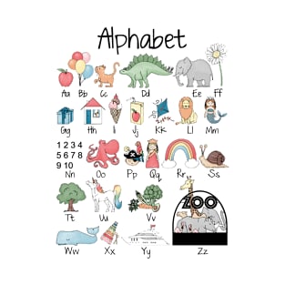 Illustrated alphabet, learning alphabet, ABC's T-Shirt