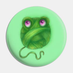 Green Chibi Frog Yarn Pin