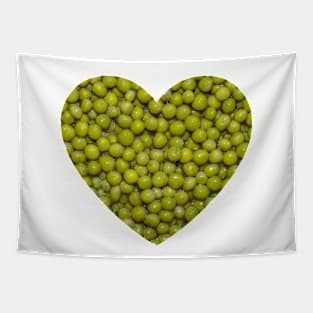 Green Peas Love Heart Photograph Tapestry