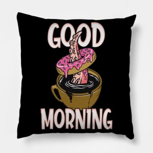 Good Morning Coffee & Donut Kraken Pillow