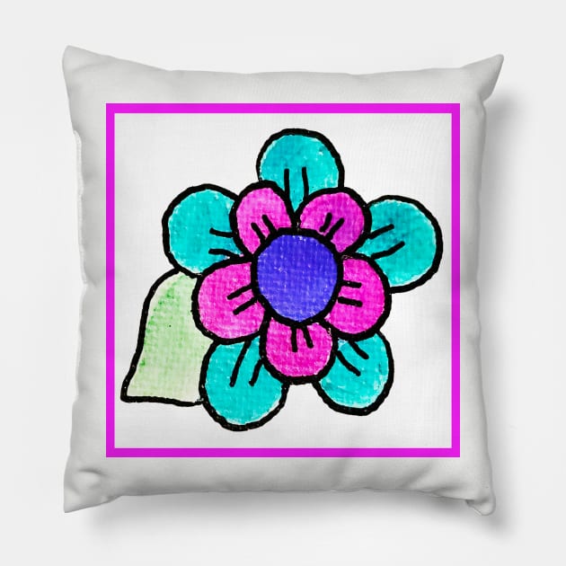 Groovy Flower #8 Pillow by ErinBrieArt