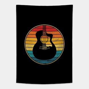 Retro Vintage Circle Sunset Auditorium Acoustic Guitar Tapestry