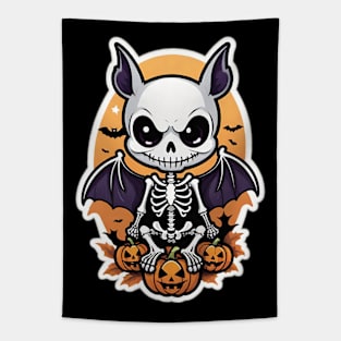 Halloween Skeleton Bat Tapestry