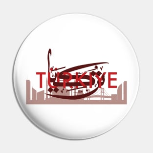 Vector Illustration of Turkey or Türkiye Pin